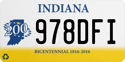 IN license plate 978DFI