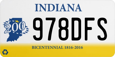 IN license plate 978DFS