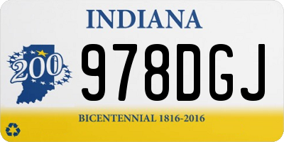 IN license plate 978DGJ
