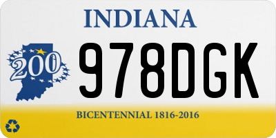 IN license plate 978DGK