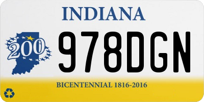 IN license plate 978DGN