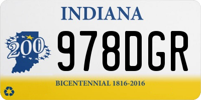IN license plate 978DGR