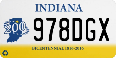 IN license plate 978DGX