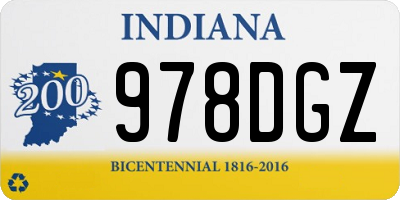 IN license plate 978DGZ
