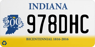 IN license plate 978DHC
