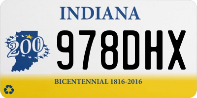 IN license plate 978DHX