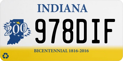 IN license plate 978DIF