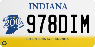 IN license plate 978DIM