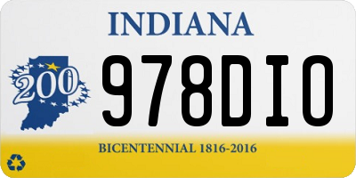 IN license plate 978DIO