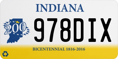 IN license plate 978DIX