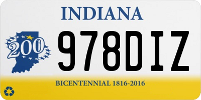 IN license plate 978DIZ