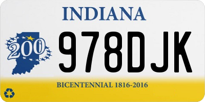 IN license plate 978DJK