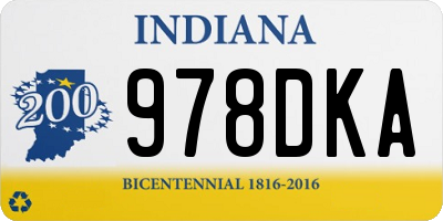 IN license plate 978DKA