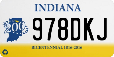 IN license plate 978DKJ