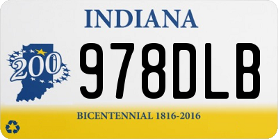 IN license plate 978DLB