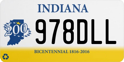 IN license plate 978DLL