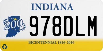 IN license plate 978DLM