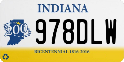 IN license plate 978DLW