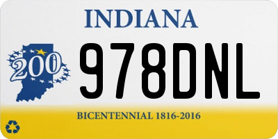 IN license plate 978DNL