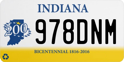 IN license plate 978DNM