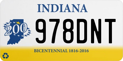 IN license plate 978DNT
