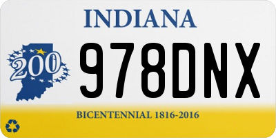 IN license plate 978DNX