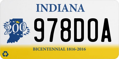 IN license plate 978DOA