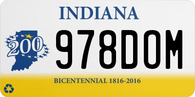 IN license plate 978DOM