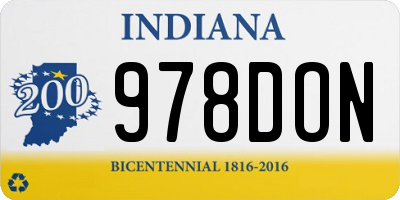 IN license plate 978DON