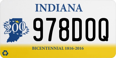 IN license plate 978DOQ