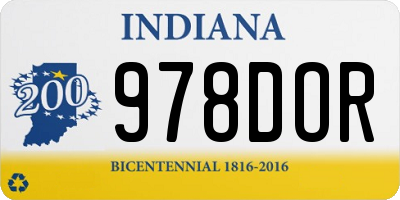 IN license plate 978DOR