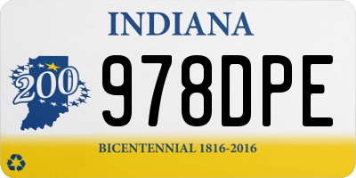 IN license plate 978DPE