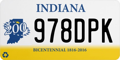 IN license plate 978DPK