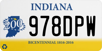 IN license plate 978DPW