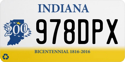 IN license plate 978DPX