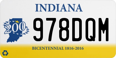 IN license plate 978DQM