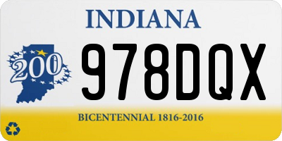 IN license plate 978DQX