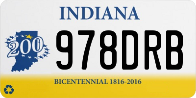 IN license plate 978DRB