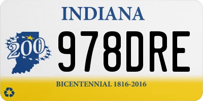 IN license plate 978DRE
