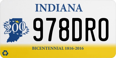 IN license plate 978DRO