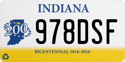 IN license plate 978DSF