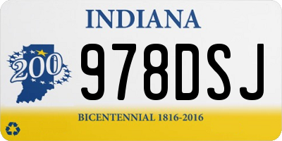 IN license plate 978DSJ