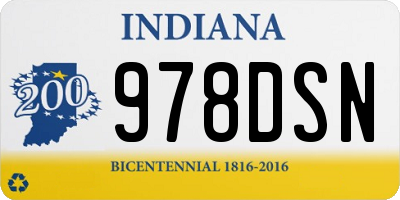 IN license plate 978DSN