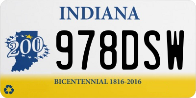IN license plate 978DSW