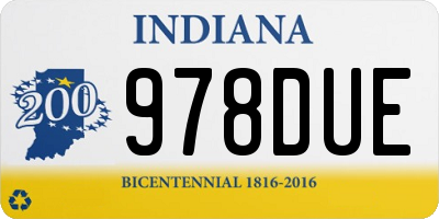 IN license plate 978DUE