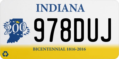 IN license plate 978DUJ