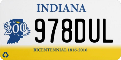 IN license plate 978DUL
