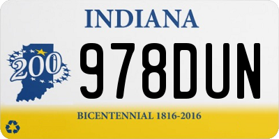 IN license plate 978DUN