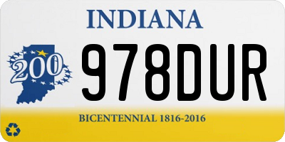 IN license plate 978DUR