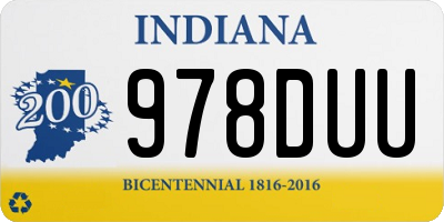 IN license plate 978DUU